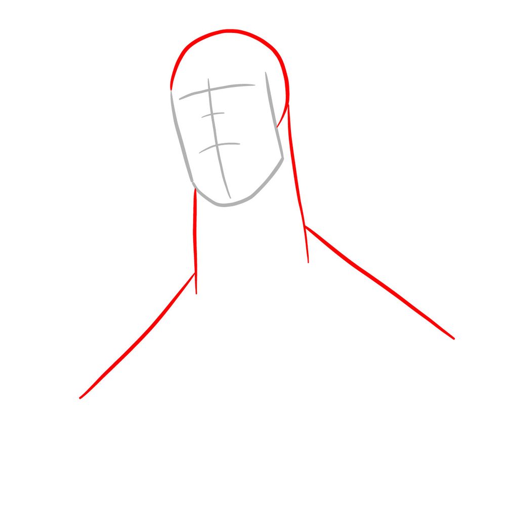 How to draw the Colossal Titan (Armin Arlert) - step 02