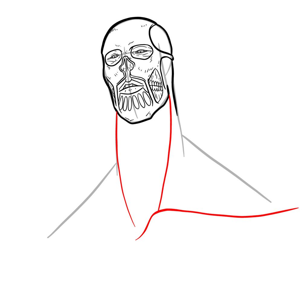 How to draw the Colossal Titan (Armin Arlert) - step 24