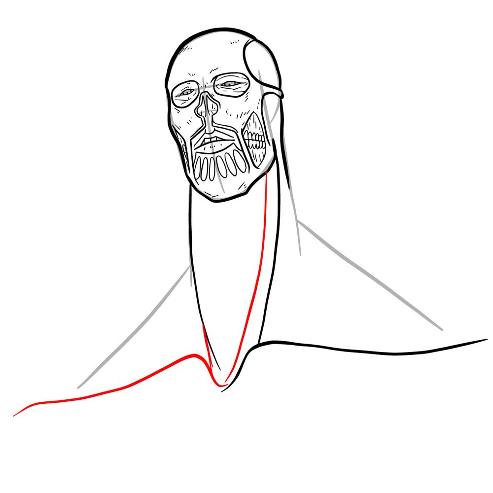 How to draw the Colossal Titan (Armin Arlert) - step 25