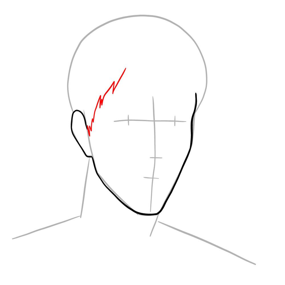 How to draw Bertholdt Hoover's face - step 05