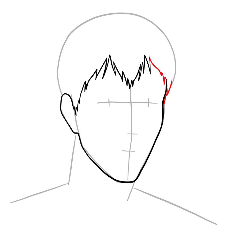 How to draw Bertholdt Hoover's face - step 07