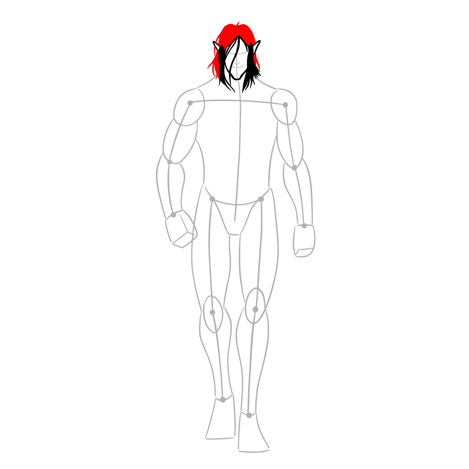 How to draw Eren Jaeger's Titan form full body - step 08