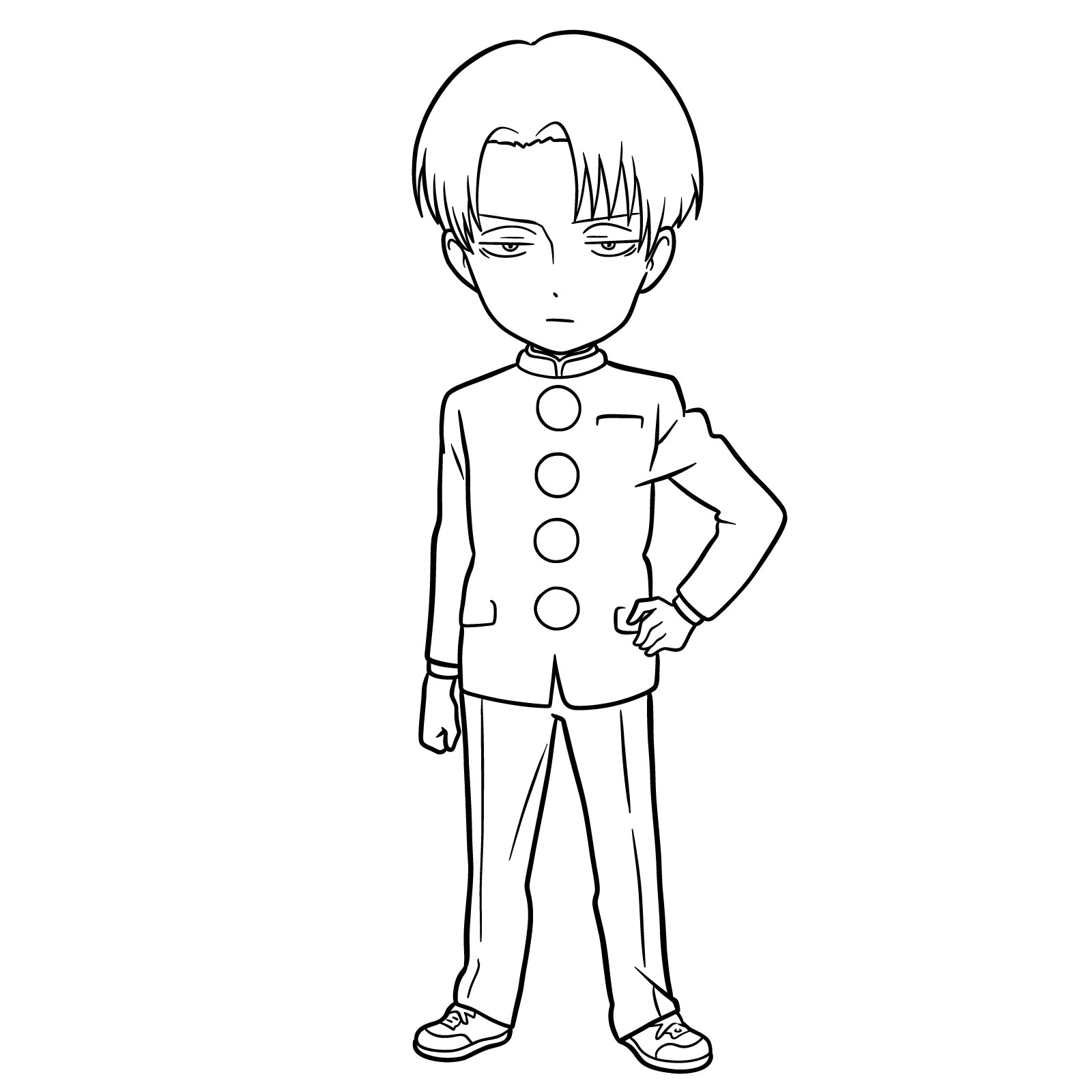 Easy drawing of chibi Levi Ackerman - the result