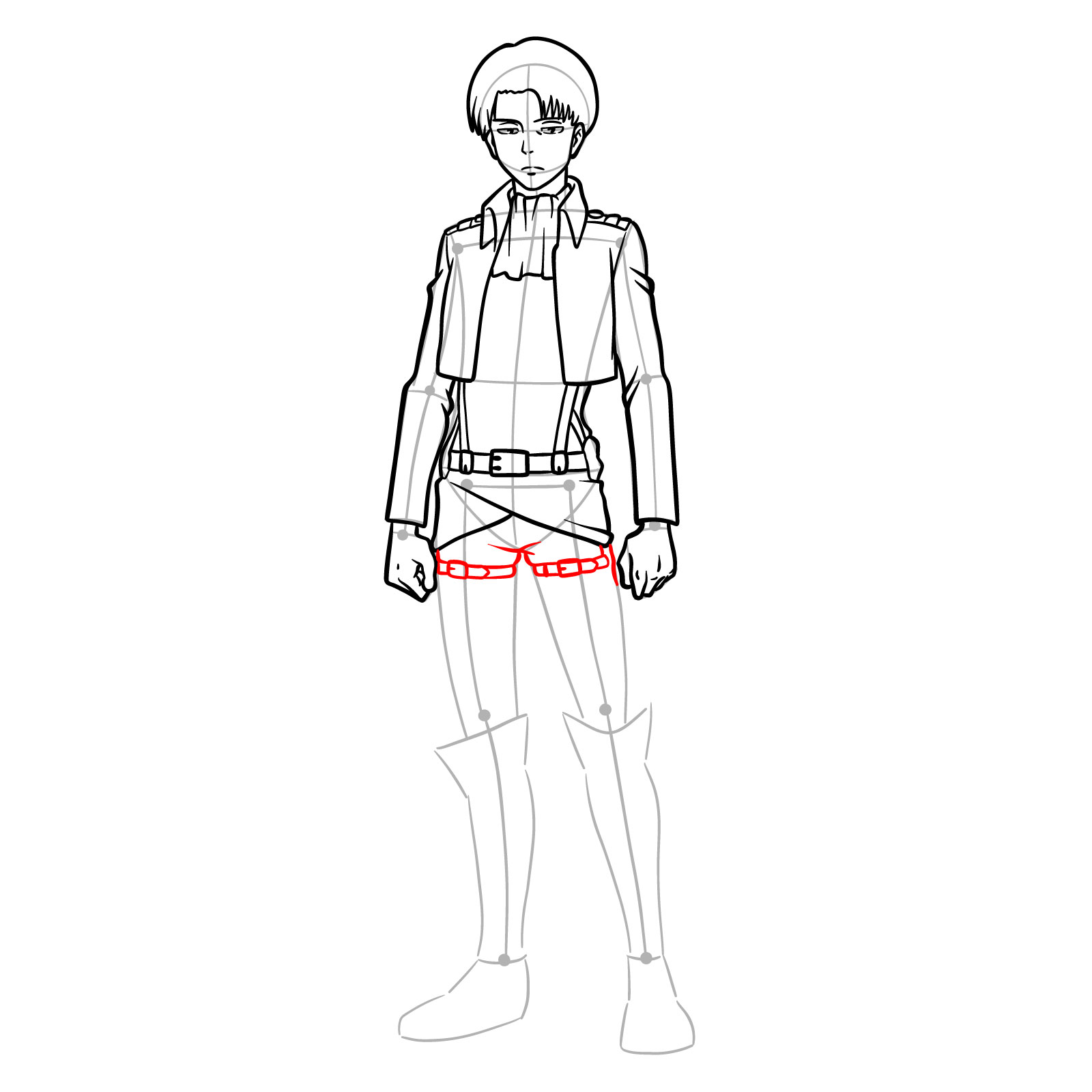 How to draw Levi's pants and hip straps, step by step - step 19