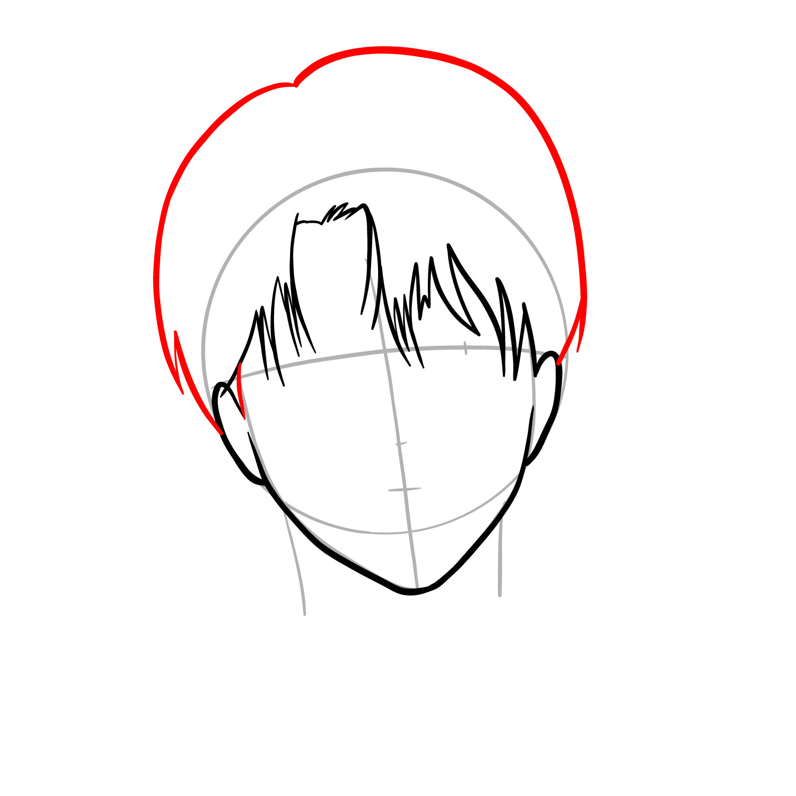 How to draw Captain Levi's hair shape from the final episode - step 07