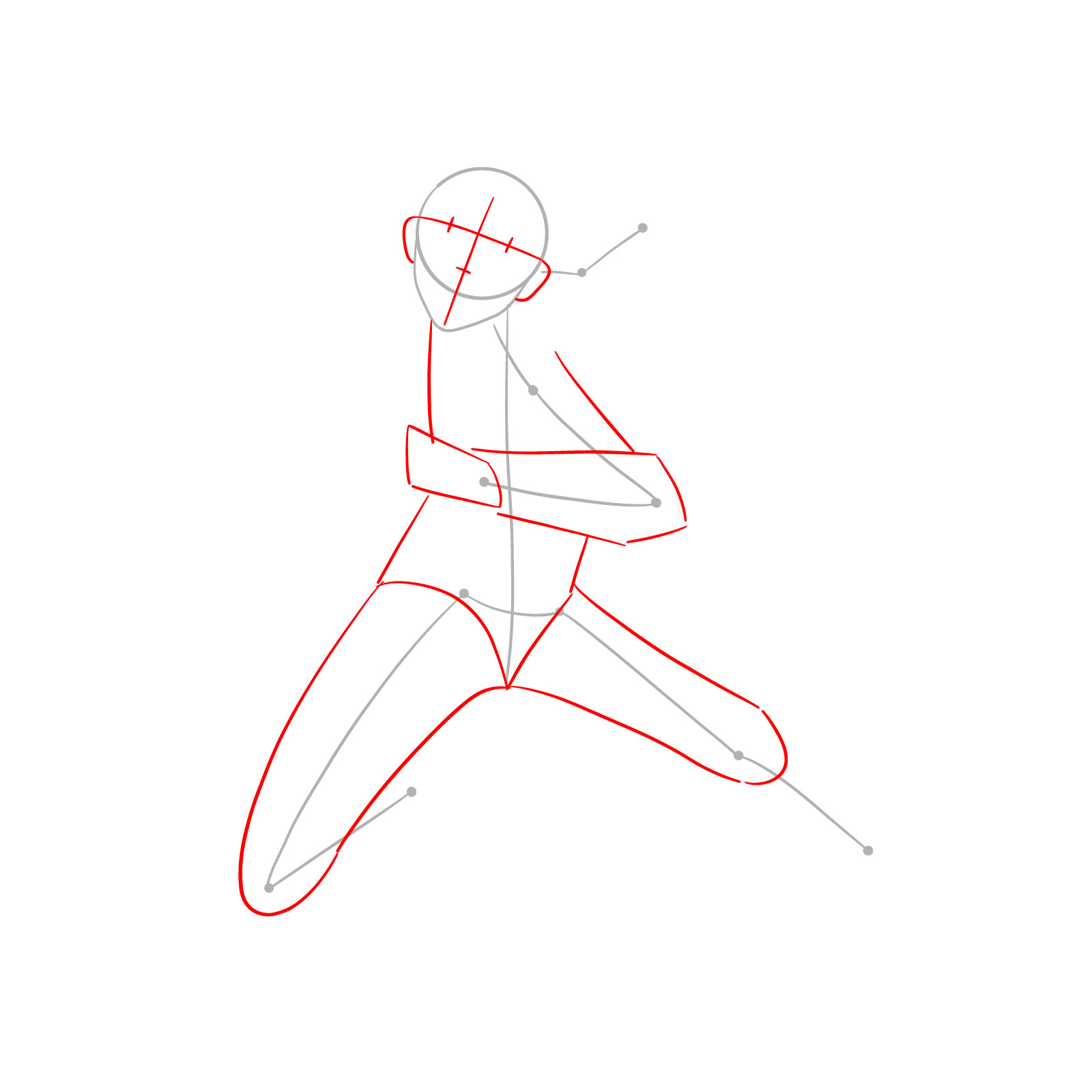 How to draw Eren Yeager using his ODM gear - step 02