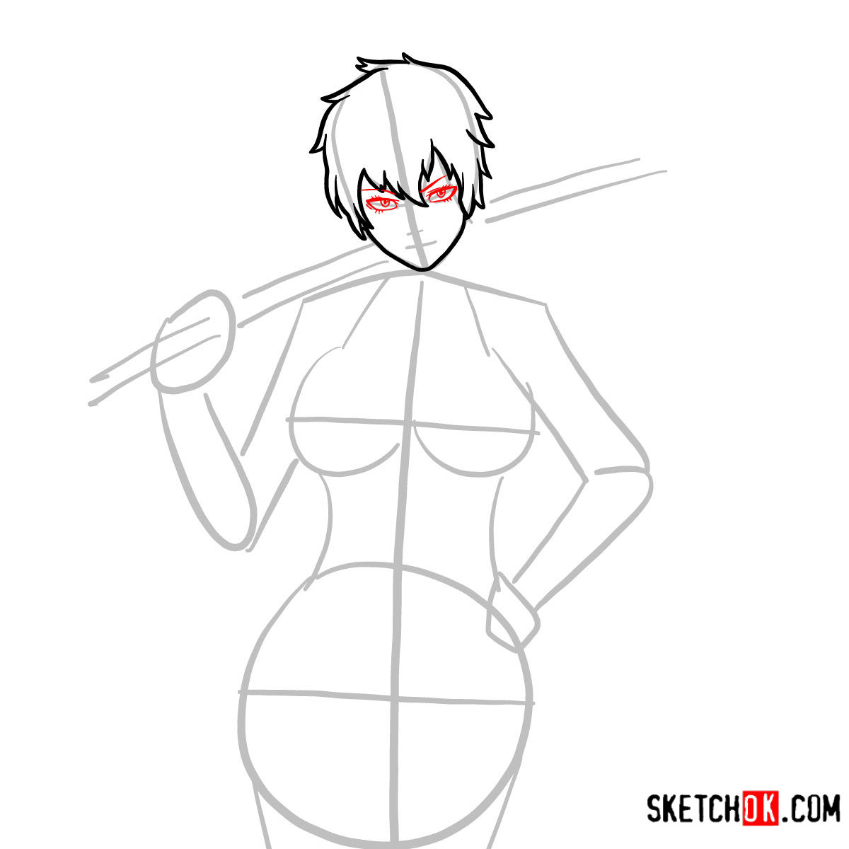 How to draw Shura Kirigakure | Blue Exorcist - step 05