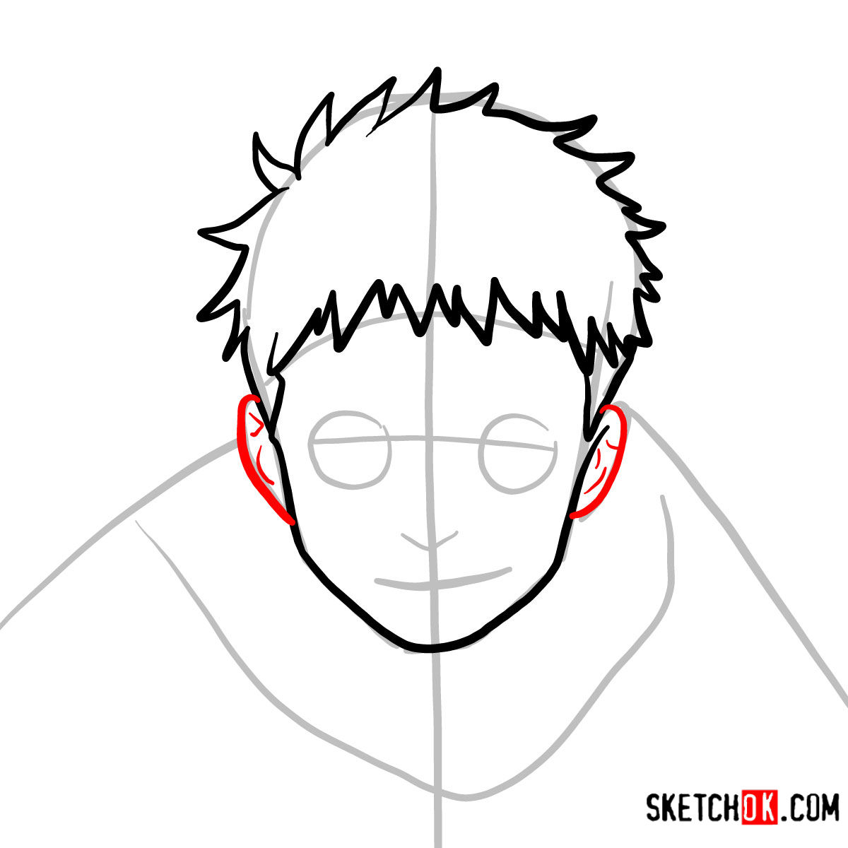 How to draw Shiro Fujimoto | Blue Exorcist - step 05