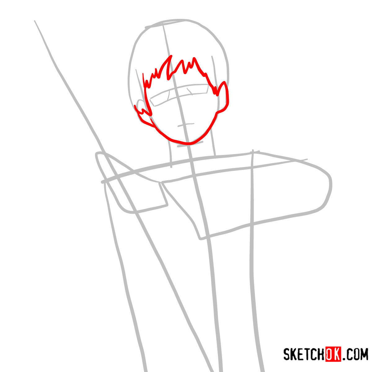 How to draw Renzo Shima | Blue Exorcist - step 03