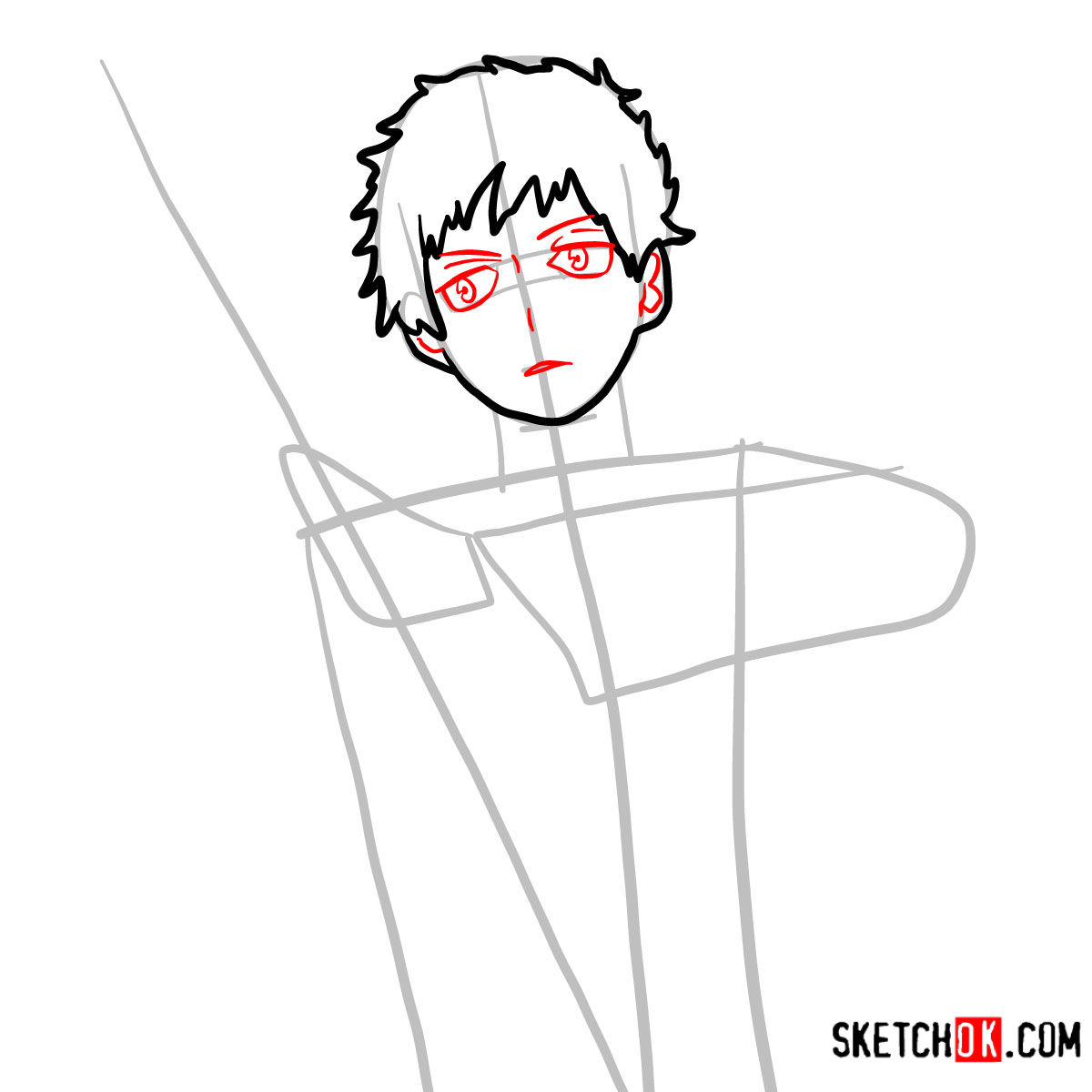 How to draw Renzo Shima | Blue Exorcist - step 05