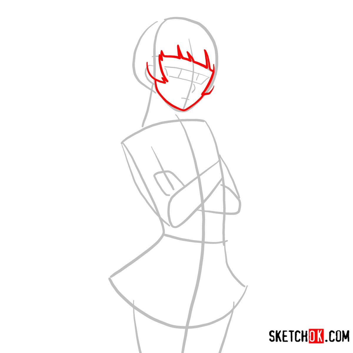 How to draw Izumo Kamiki | Blue Exorcist - step 03