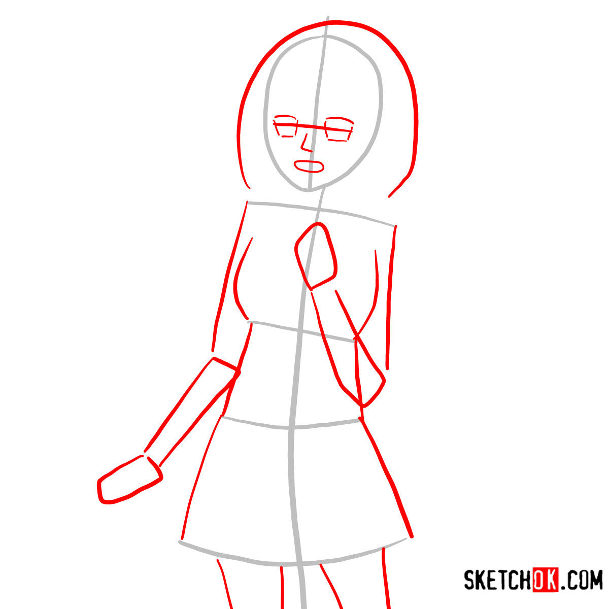 How to draw Moriyama Shiemi | Blue Exorcist - step 02