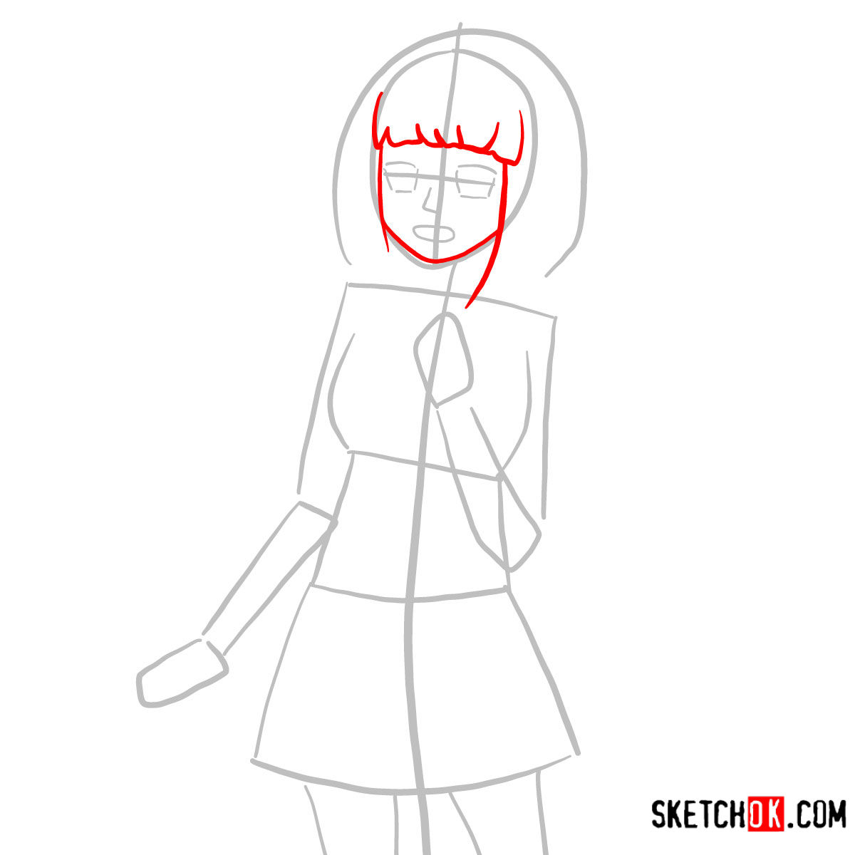 How to draw Moriyama Shiemi | Blue Exorcist - step 03
