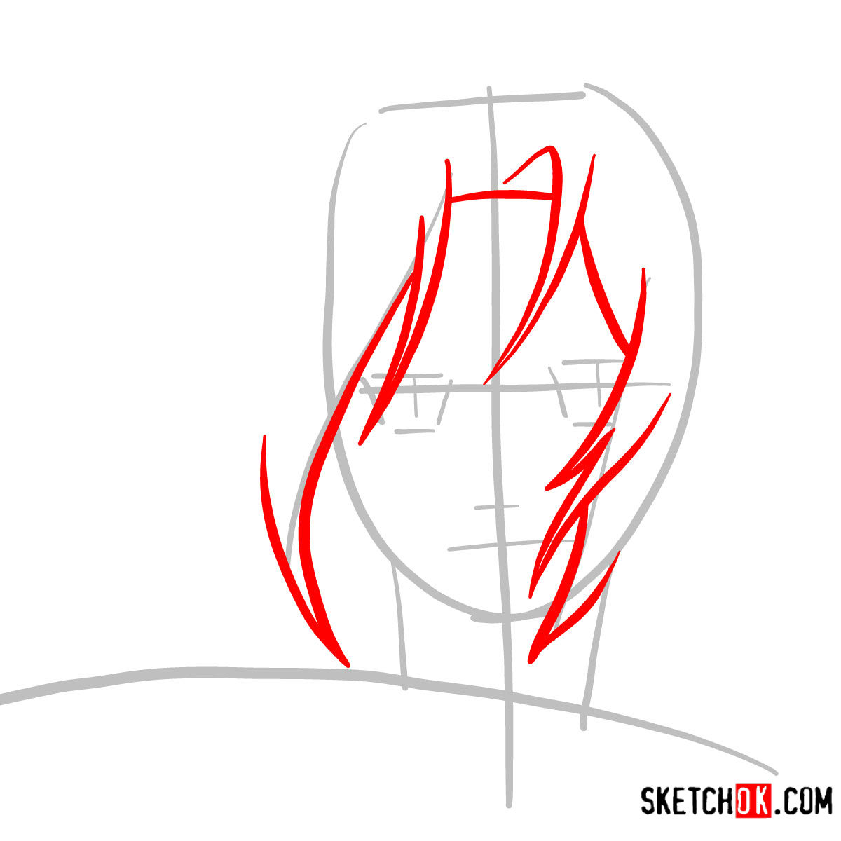 How to draw Edward Elric's face | Fullmetal Alchemist - step 03