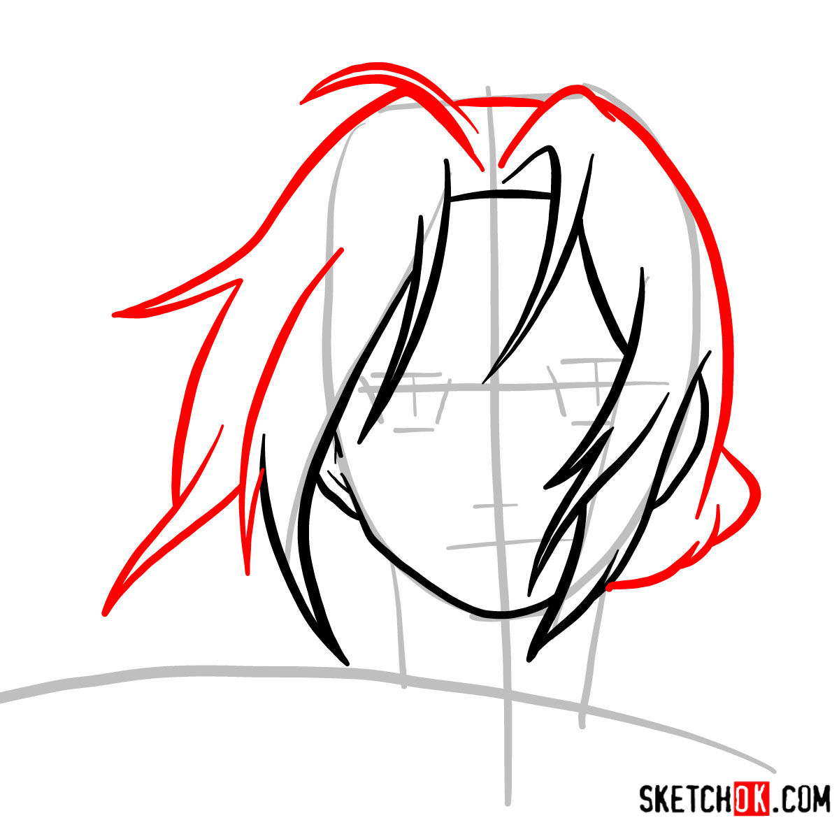 How to draw Edward Elric's face | Fullmetal Alchemist - step 05