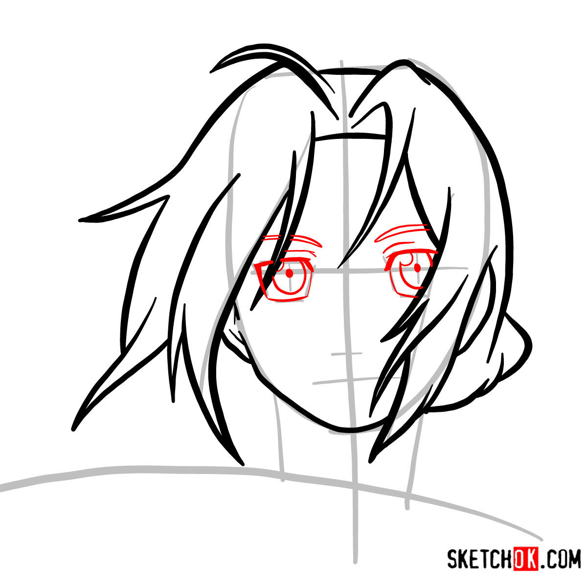 How to draw Edward Elric's face | Fullmetal Alchemist - step 06