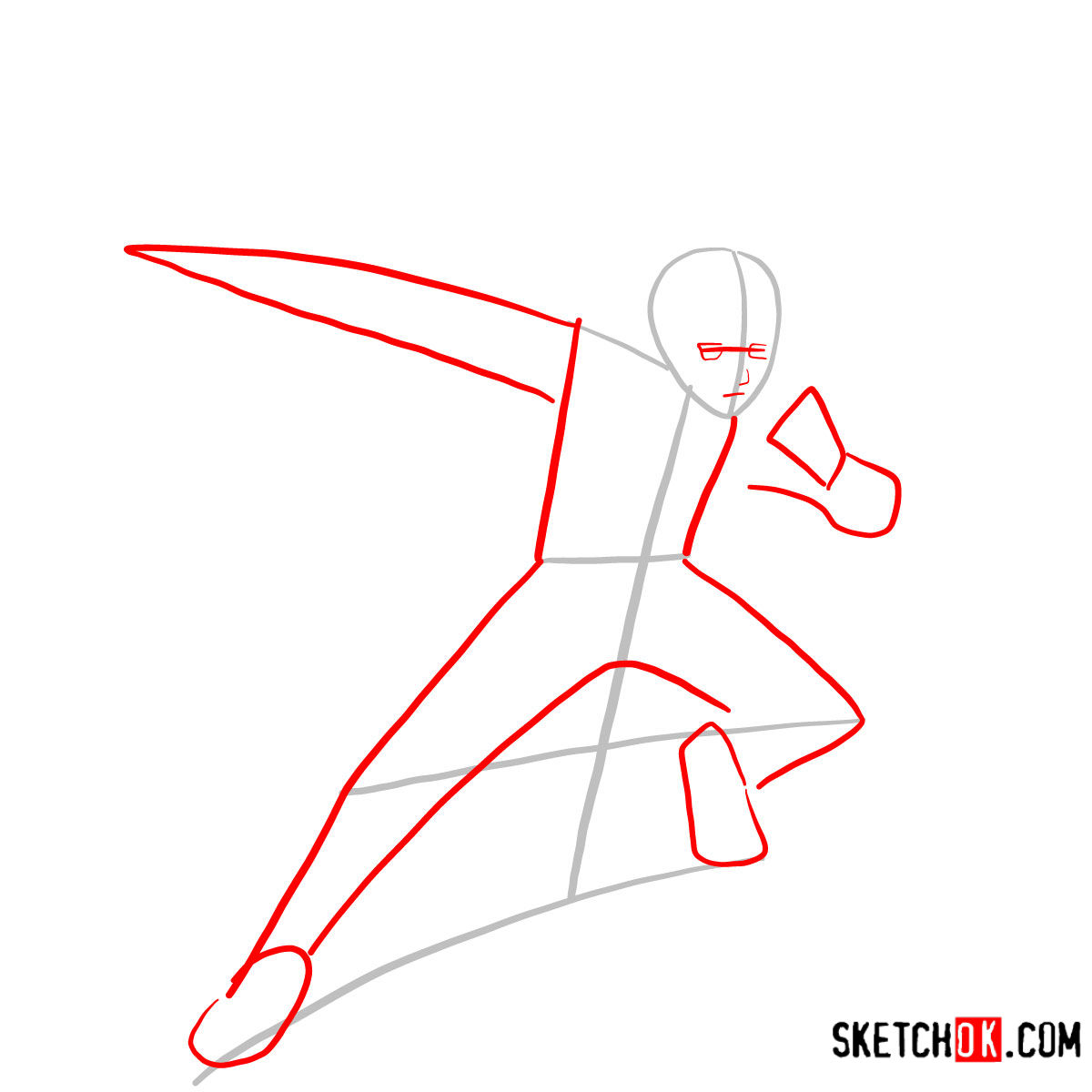 How to draw Edward Elric in a fight | Fullmetal Alchemist - step 02