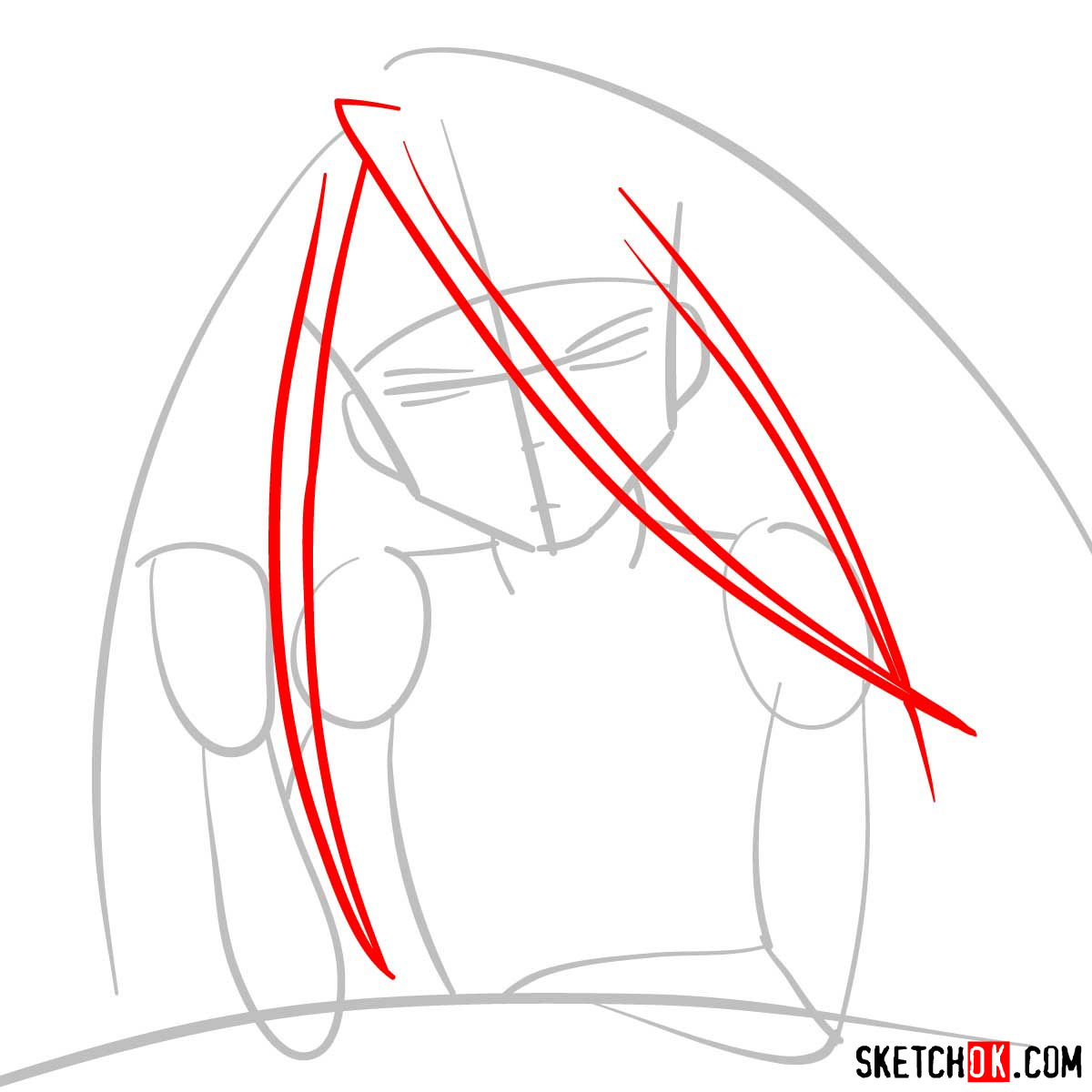 How to draw Envy from Fullmetal Alchemist anime - step 03