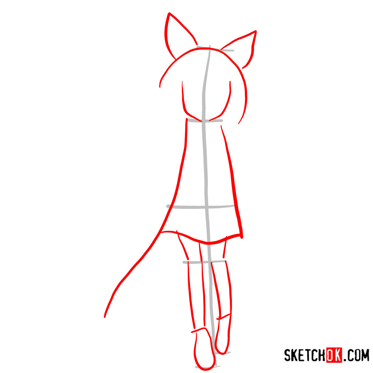 How to draw Hatsuse Izuna | No Game No Life - step 02