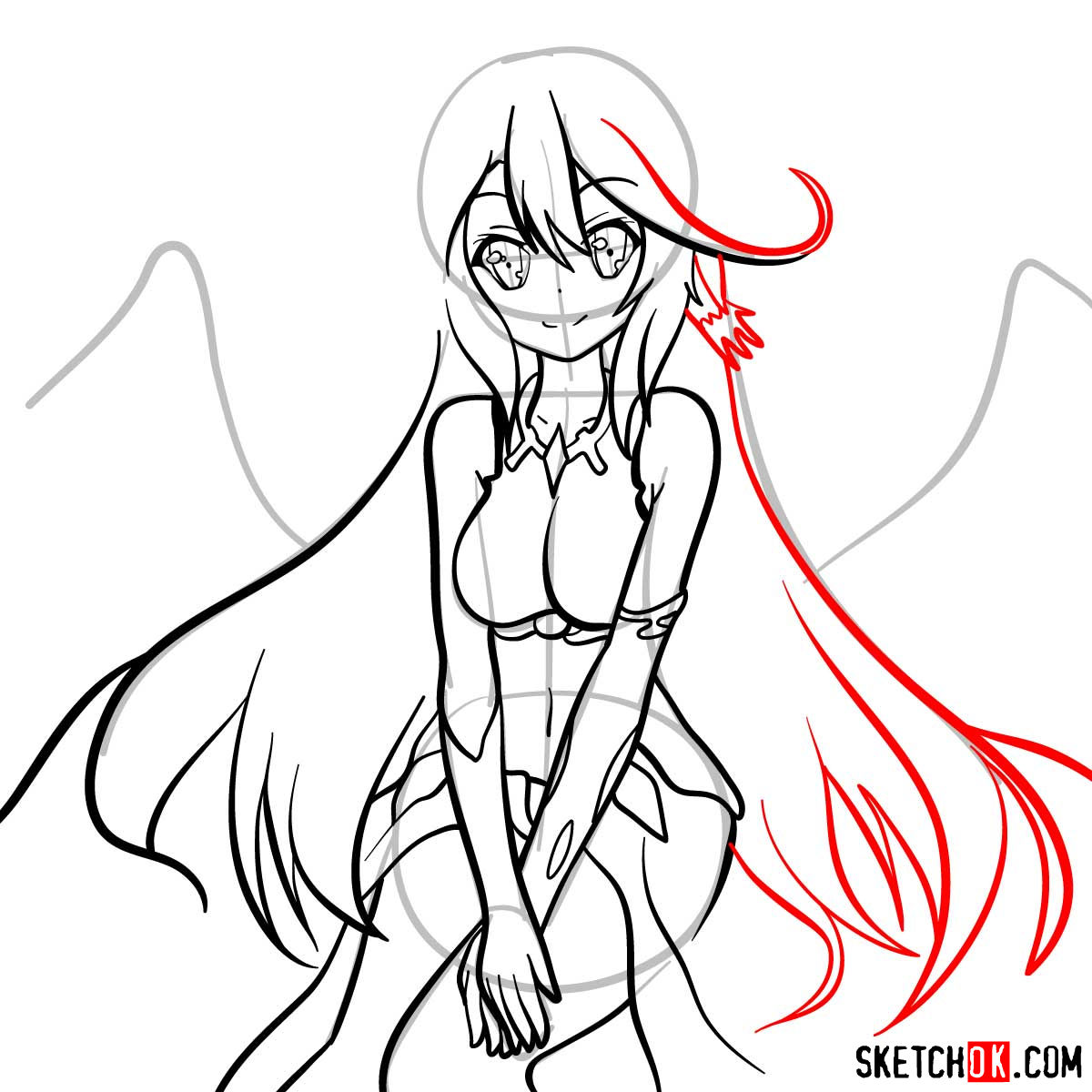 How to draw Jibril from No Game No Life anime - step 12