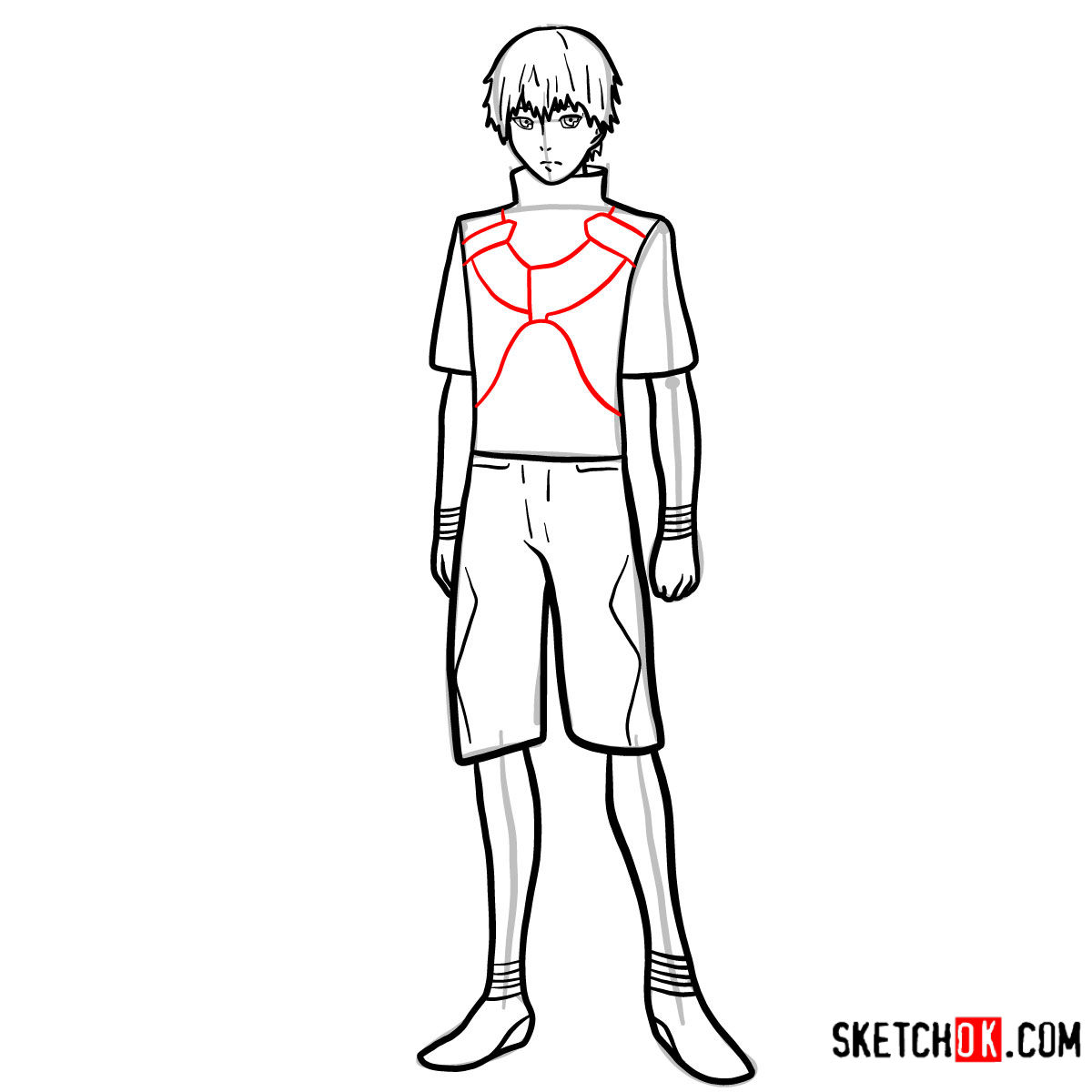 How to draw Ken Kaneki full growth | Tokyo Ghoul - step 11