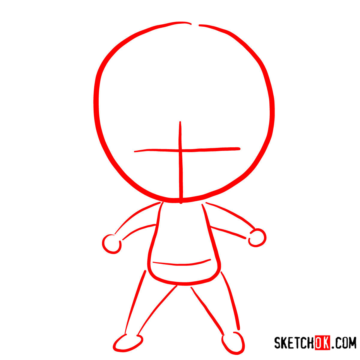 How to draw Ken Kaneki chibi | Tokyo Ghoul - step 01