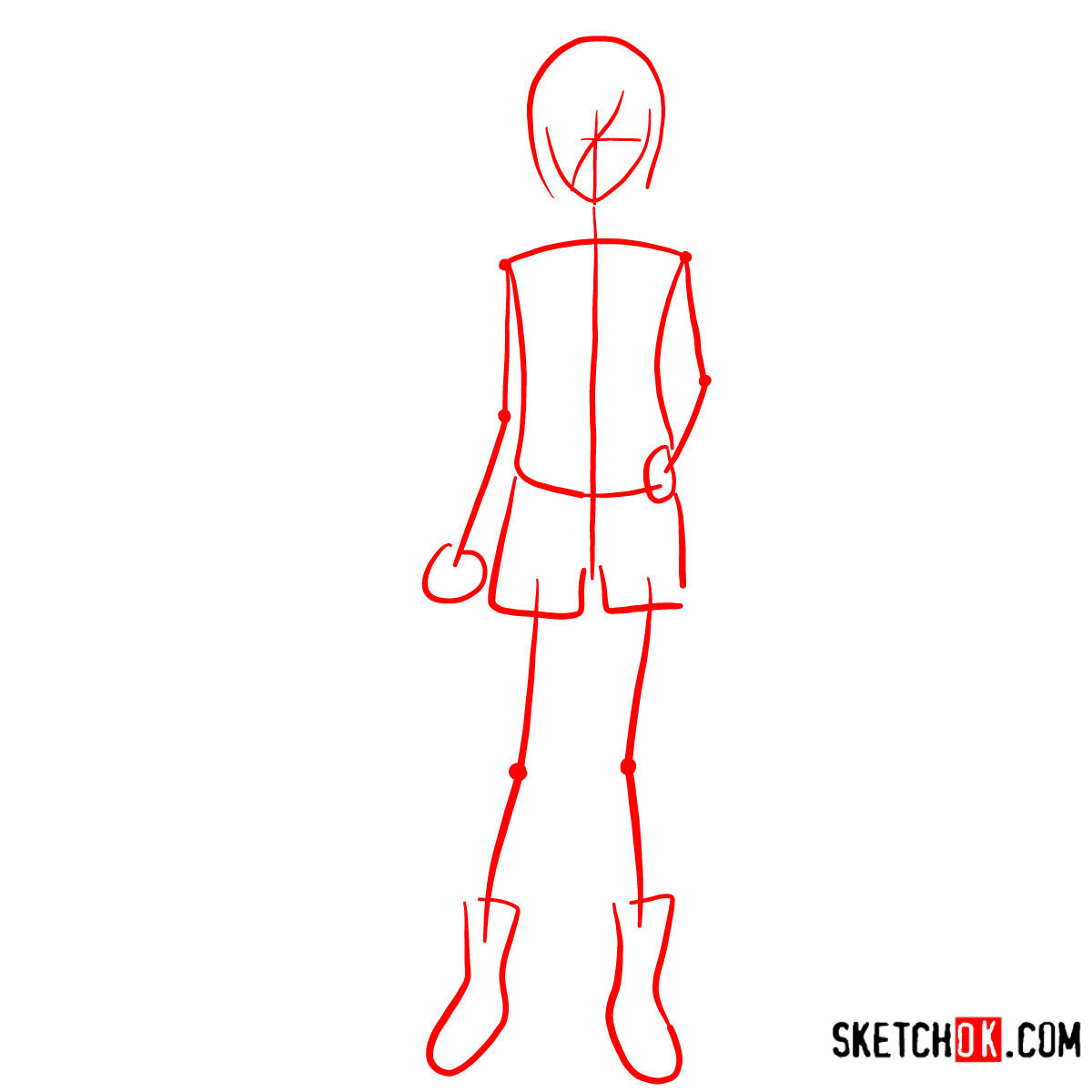 How to draw Touka Kirishima full growth | Tokyo Ghoul - step 01