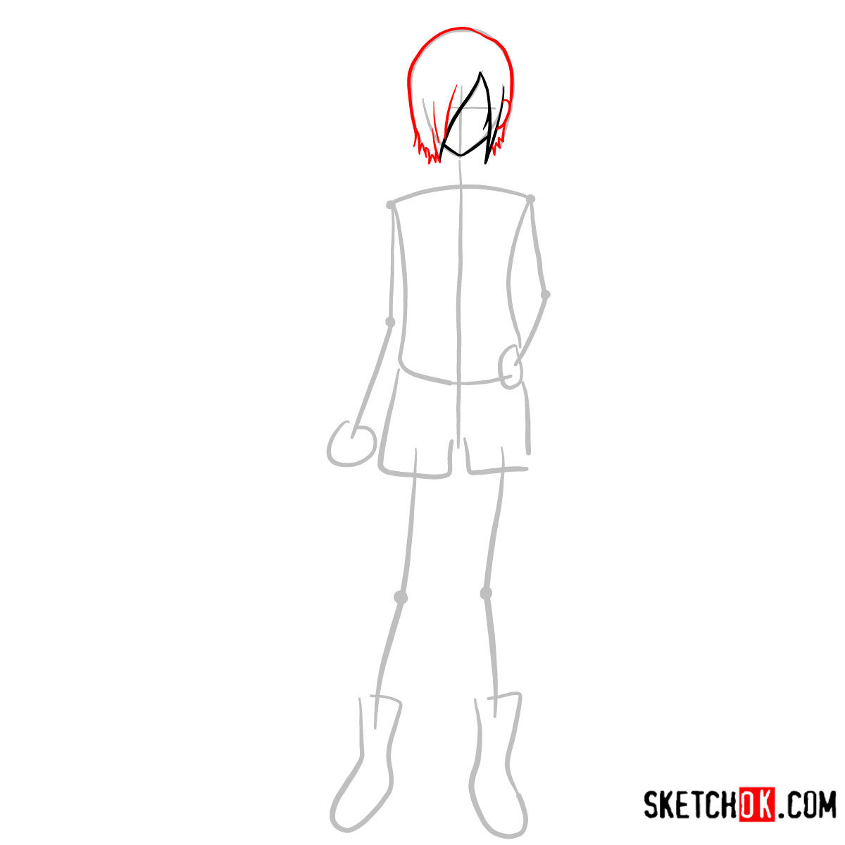 How to draw Touka Kirishima full growth | Tokyo Ghoul - step 03
