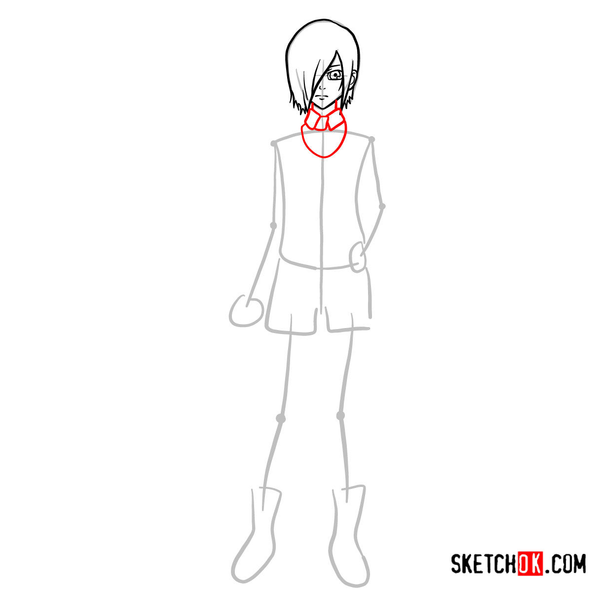 How to draw Touka Kirishima full growth | Tokyo Ghoul - step 05
