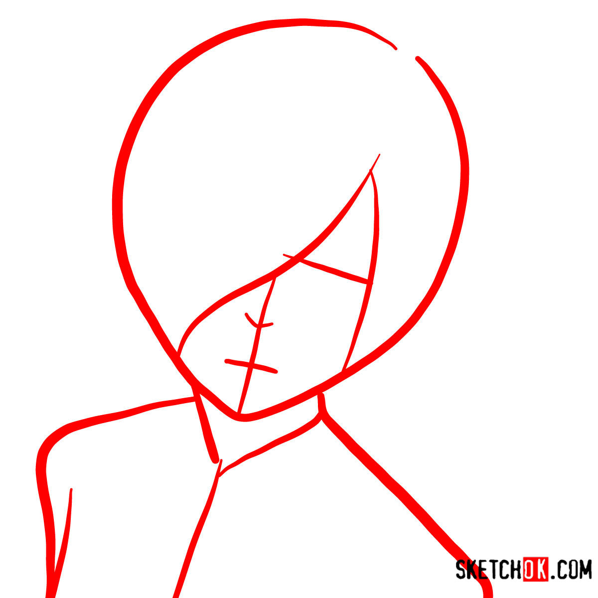 How to draw Touka Kirishima's face | Tokyo Ghoul - step 01