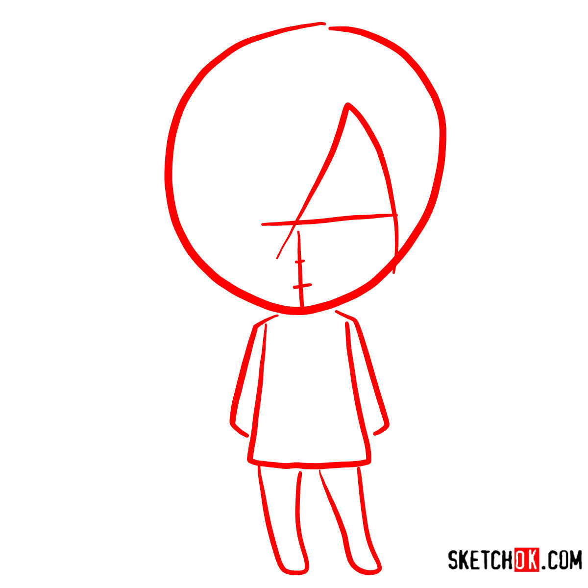 How to draw Touka Kirishima chibi | Tokyo Ghoul - step 01
