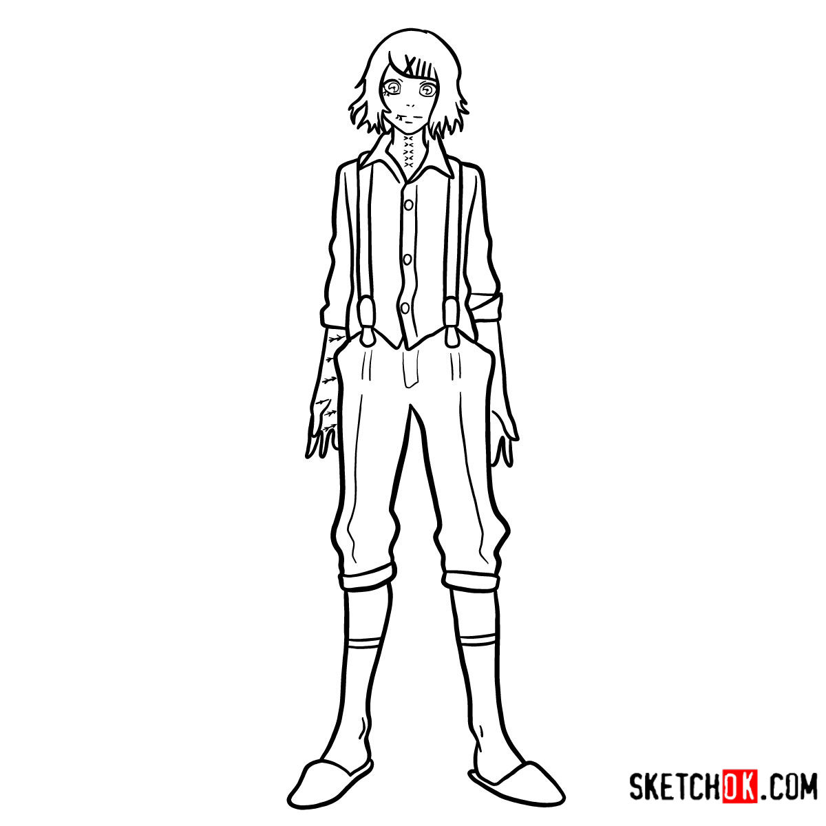 How to draw Juuzou Suzuya full growth | Tokyo Ghoul