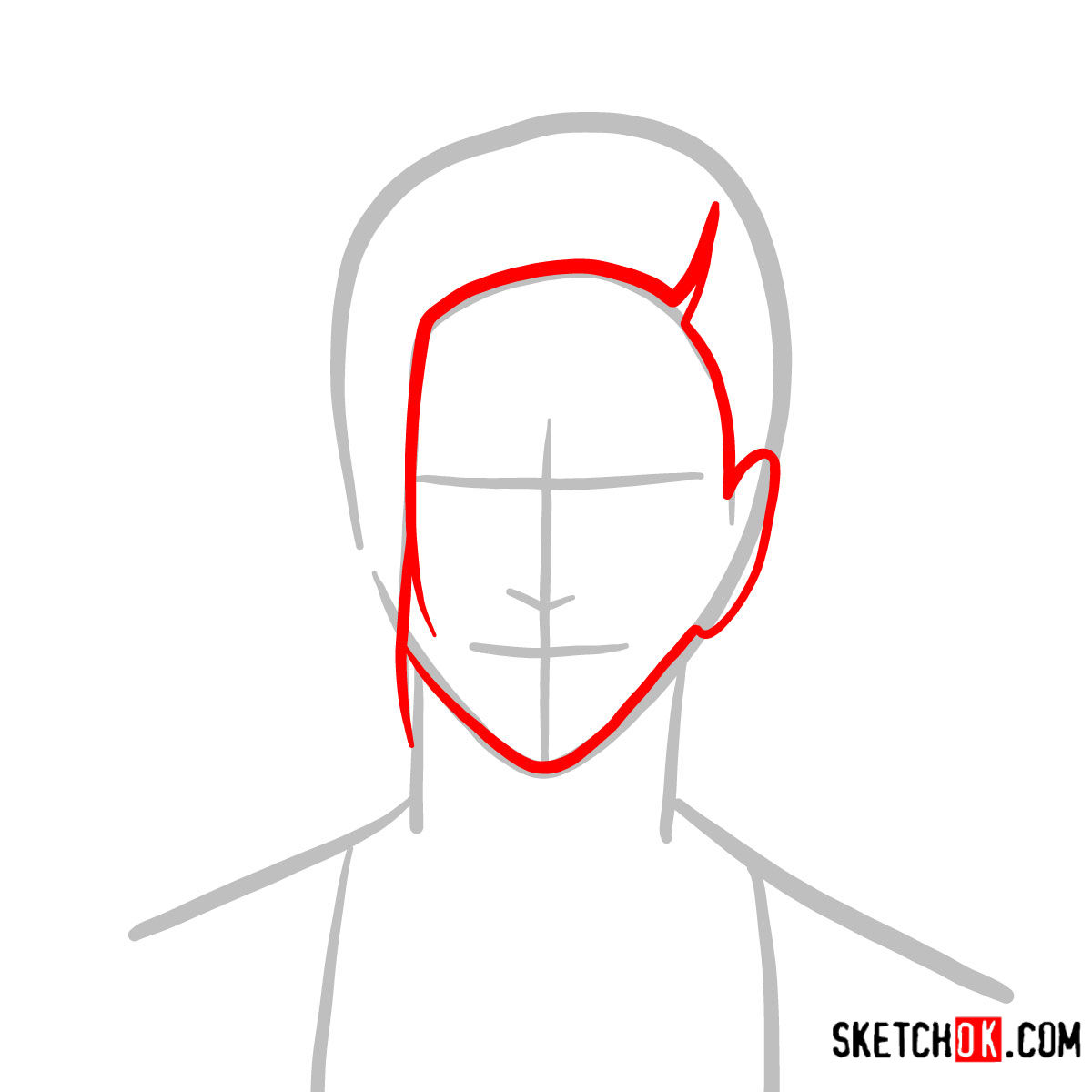 How to draw Uta's face | Tokyo Ghoul - step 02
