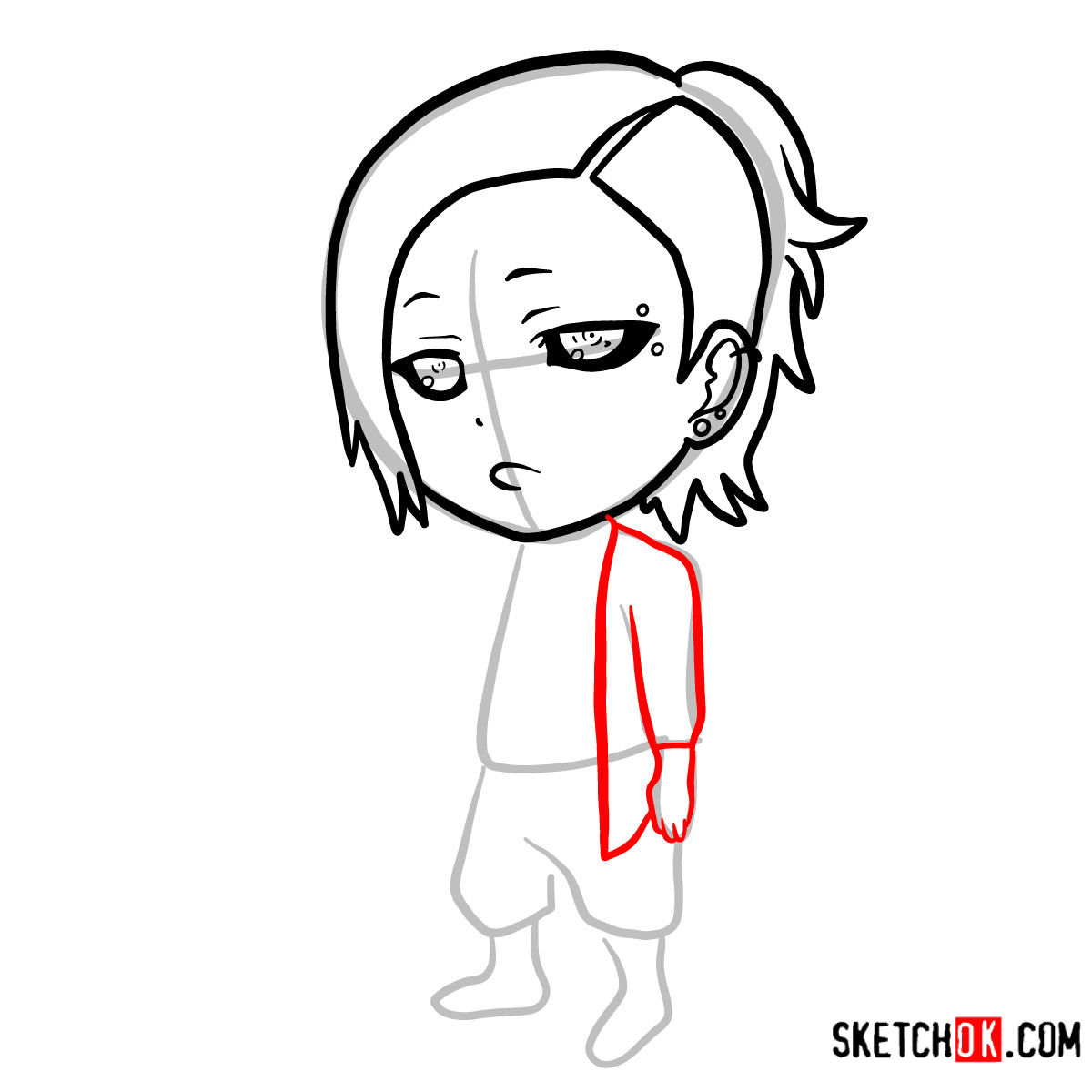 How to draw Uta chibi | Tokyo Ghoul - step 05
