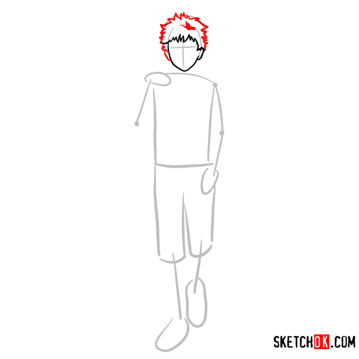 How to draw Hide Nagachika full growth | Tokyo Ghoul - step 03
