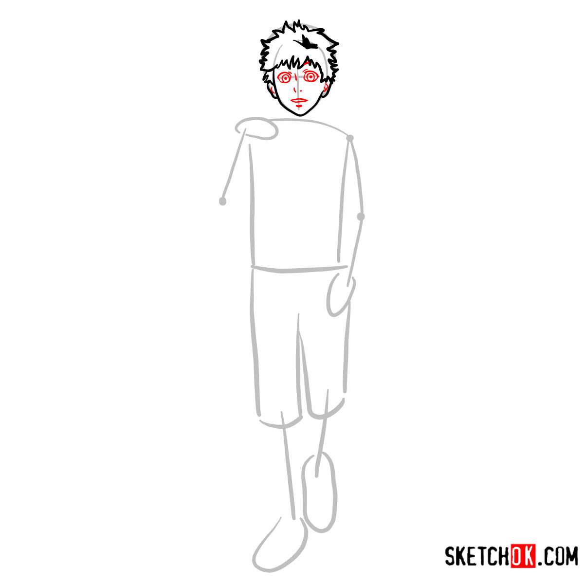 How to draw Hide Nagachika full growth | Tokyo Ghoul - step 04