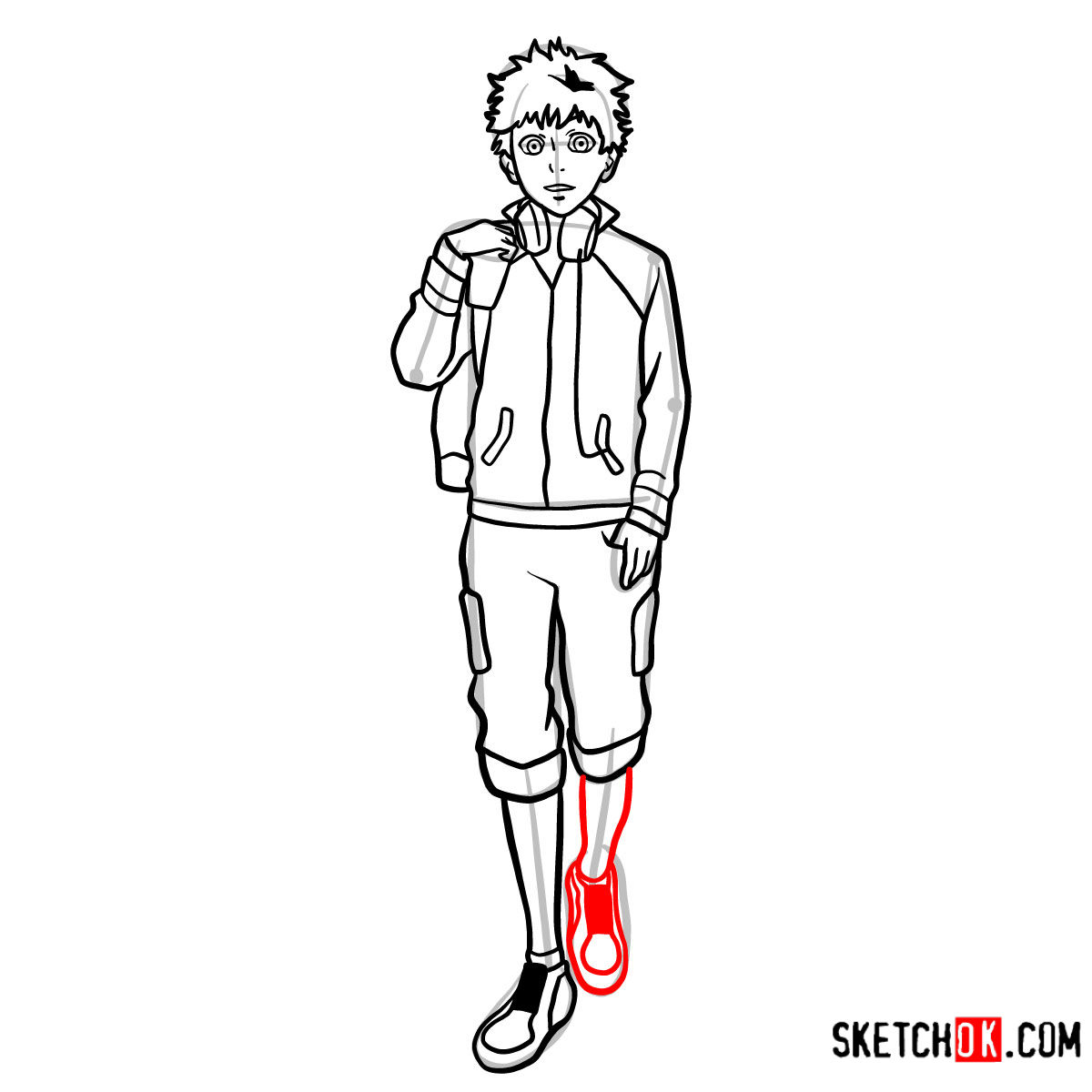 How to draw Hide Nagachika full growth | Tokyo Ghoul - step 13