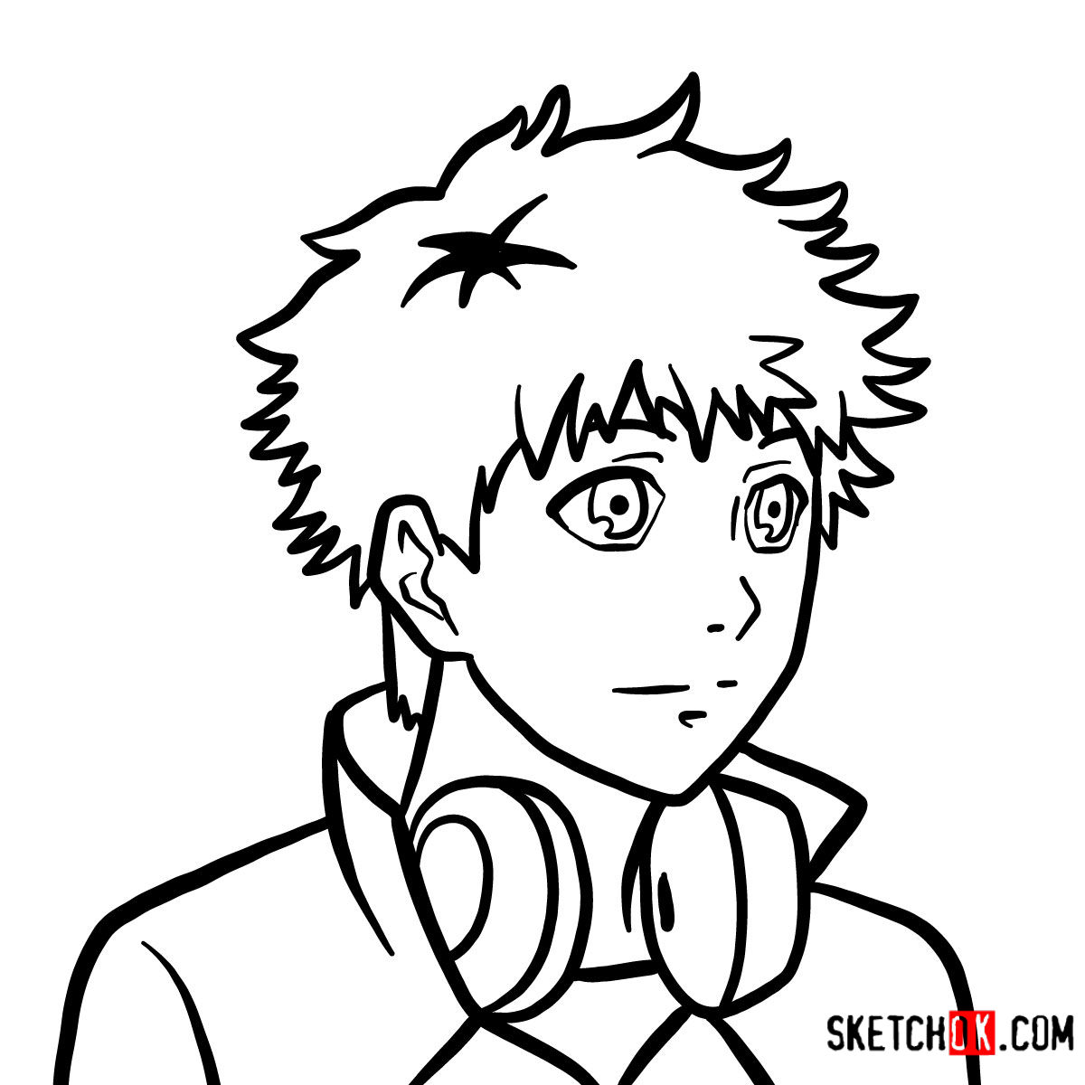 How to draw Hide Nagachika's face | Tokyo Ghoul