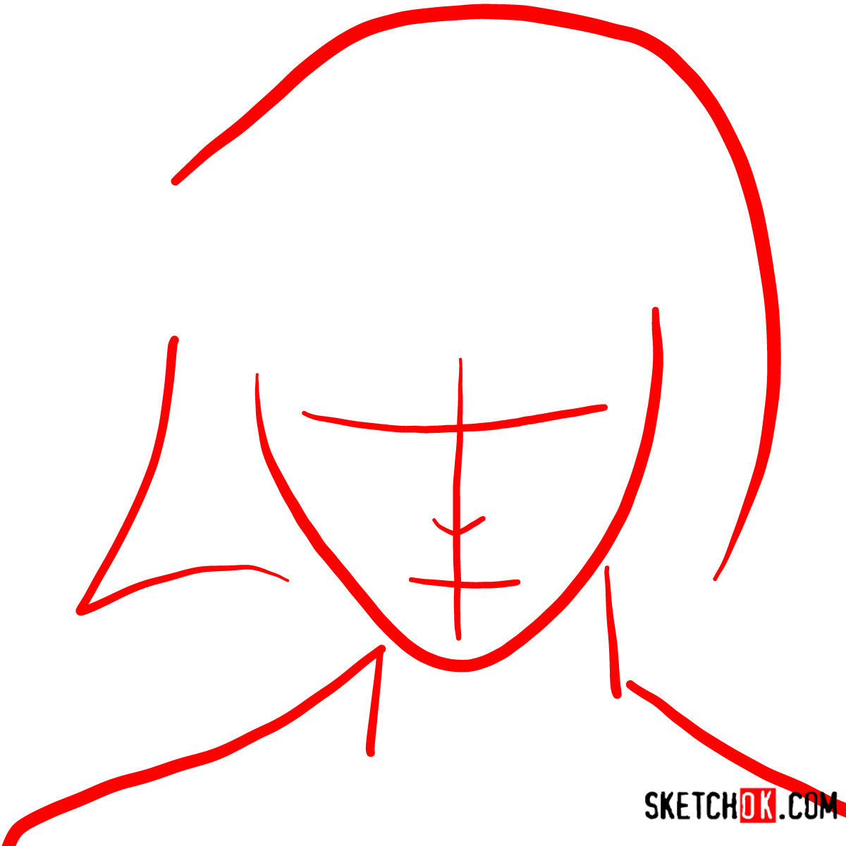 How to draw Ayato Kirishima's face | Tokyo Ghoul - step 01