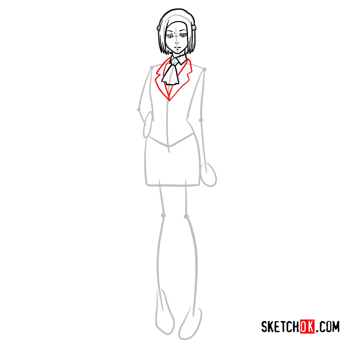 How to draw Akira Mado full growth | Tokyo Ghoul - step 06