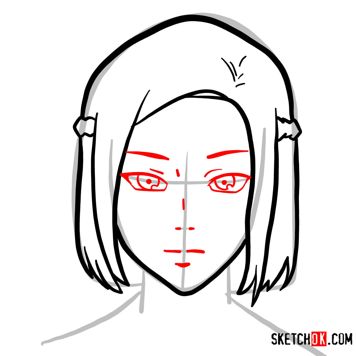 How to draw Akira Mado's face | Tokyo Ghoul - step 04