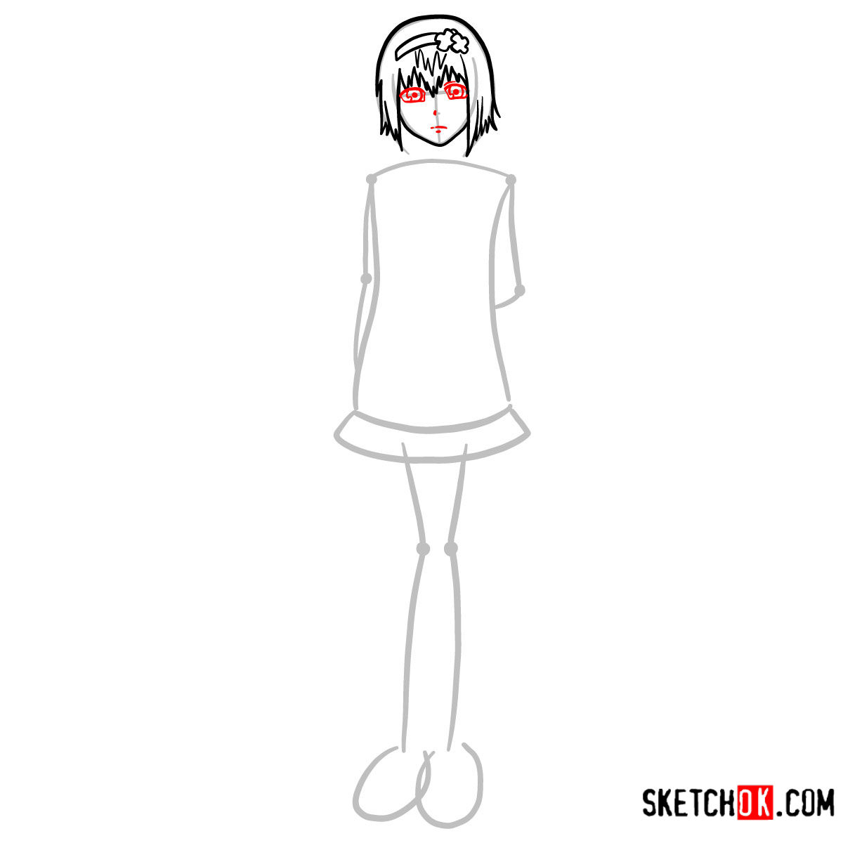 How to draw Hinami Fueguchi full growth | Tokyo Ghoul - step 04