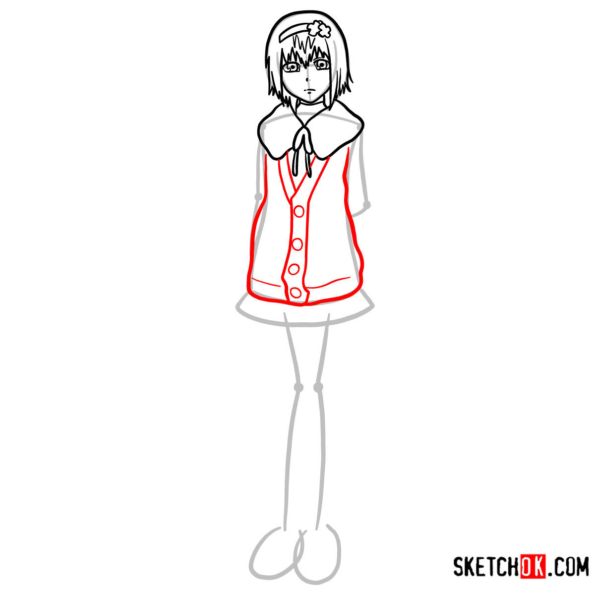 How to draw Hinami Fueguchi full growth | Tokyo Ghoul - step 06