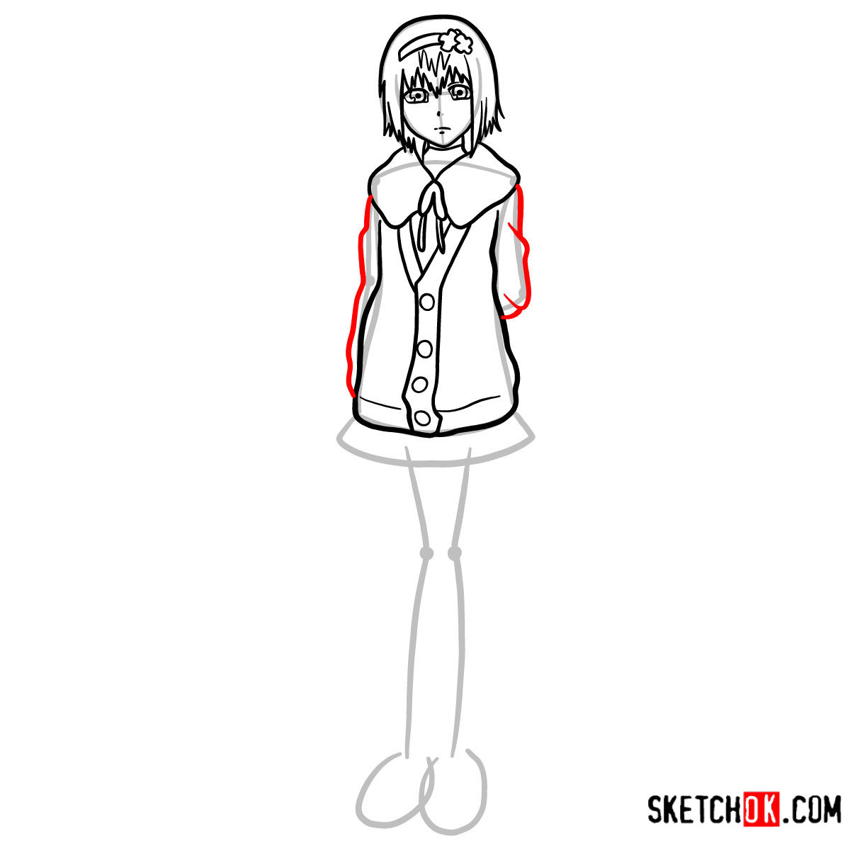 How to draw Hinami Fueguchi full growth | Tokyo Ghoul - step 07