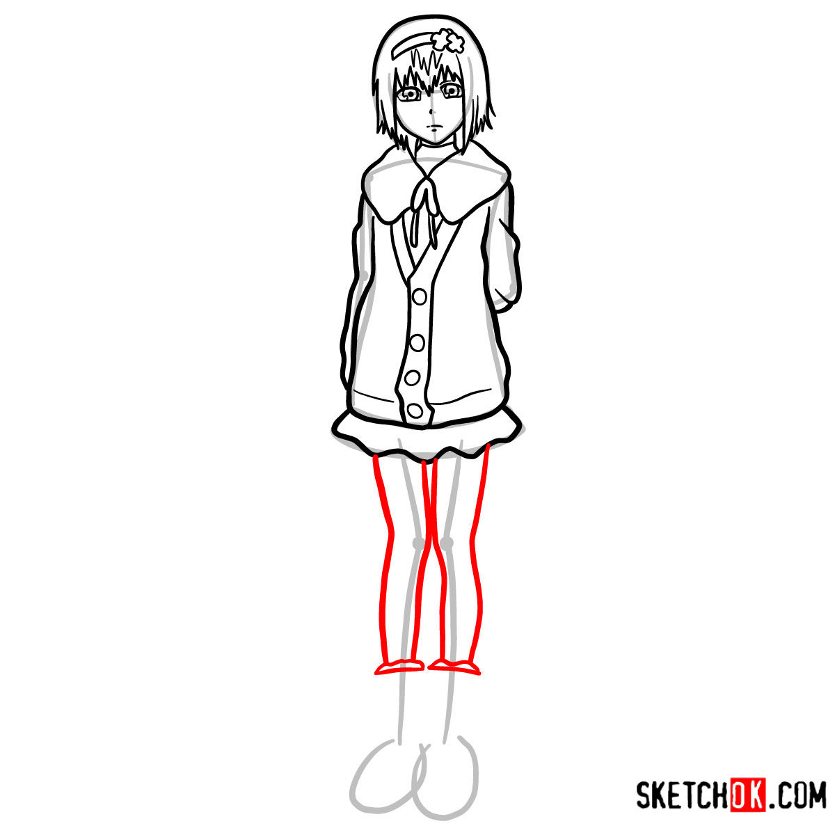 How to draw Hinami Fueguchi full growth | Tokyo Ghoul - step 09