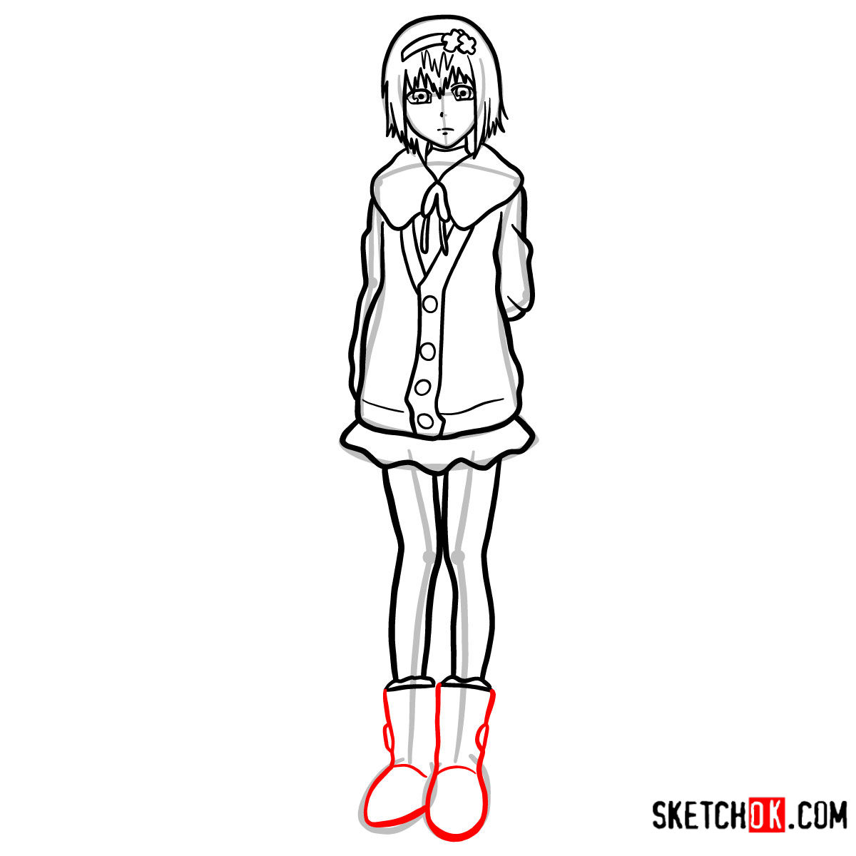 How to draw Hinami Fueguchi full growth | Tokyo Ghoul - step 10