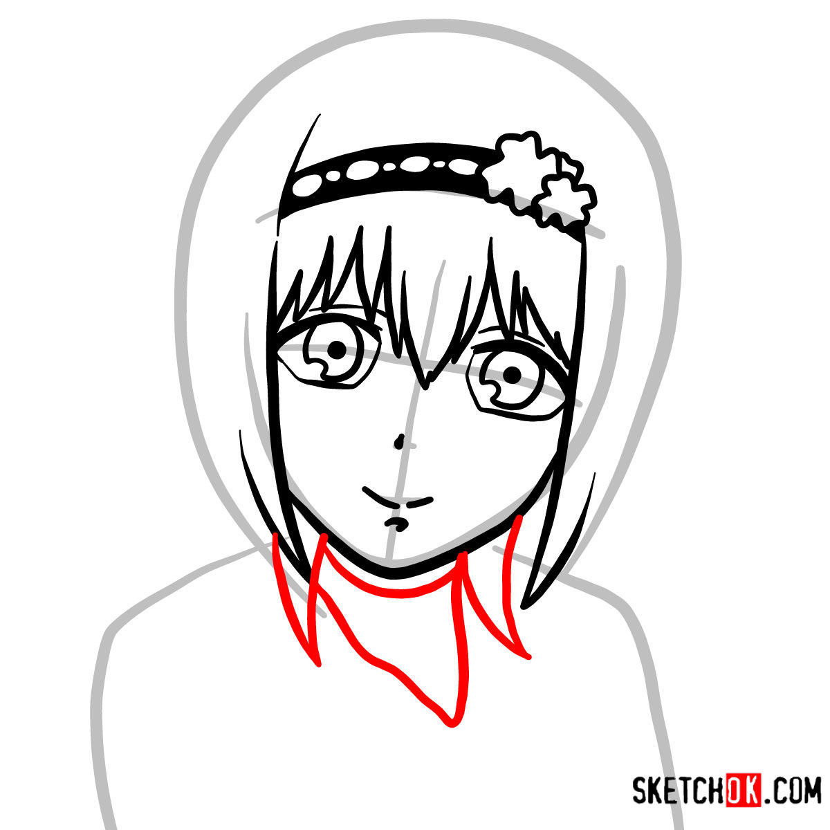 How to draw Hinami Fueguchi's face | Tokyo Ghoul - step 05