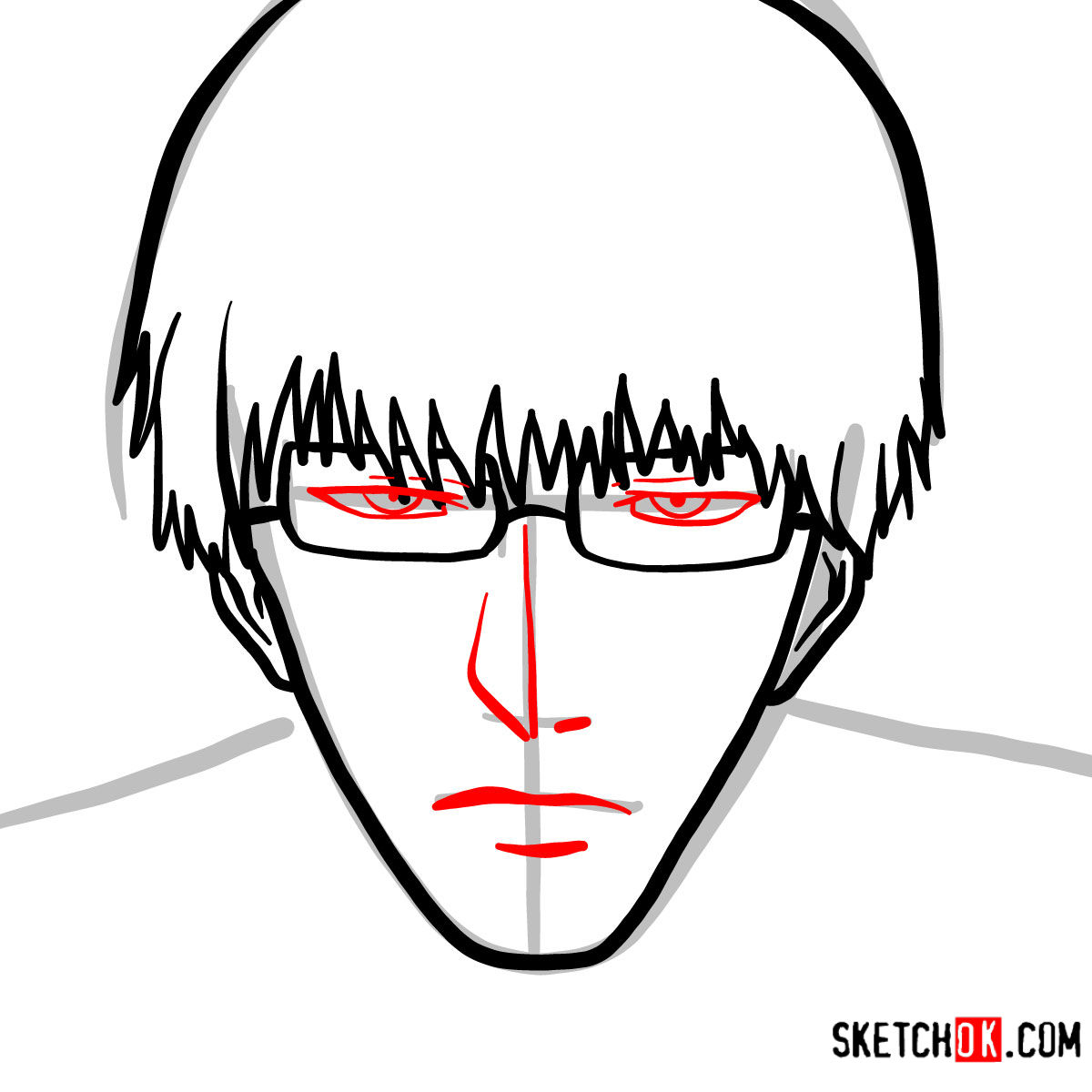 How to draw Kishou Arima | Tokyo Ghoul - step 05