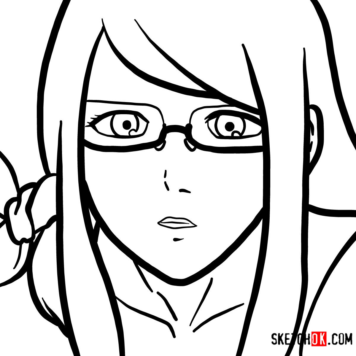 How to draw Rize Kamishiro's face