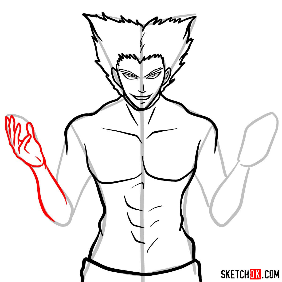 How to draw Garou | One-Punch Man - step 10